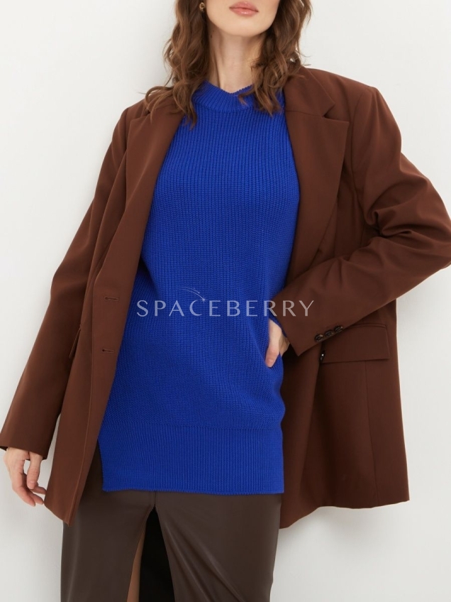 Женский вязаный свитер оверсайз, трикотажный джемпер, кофта